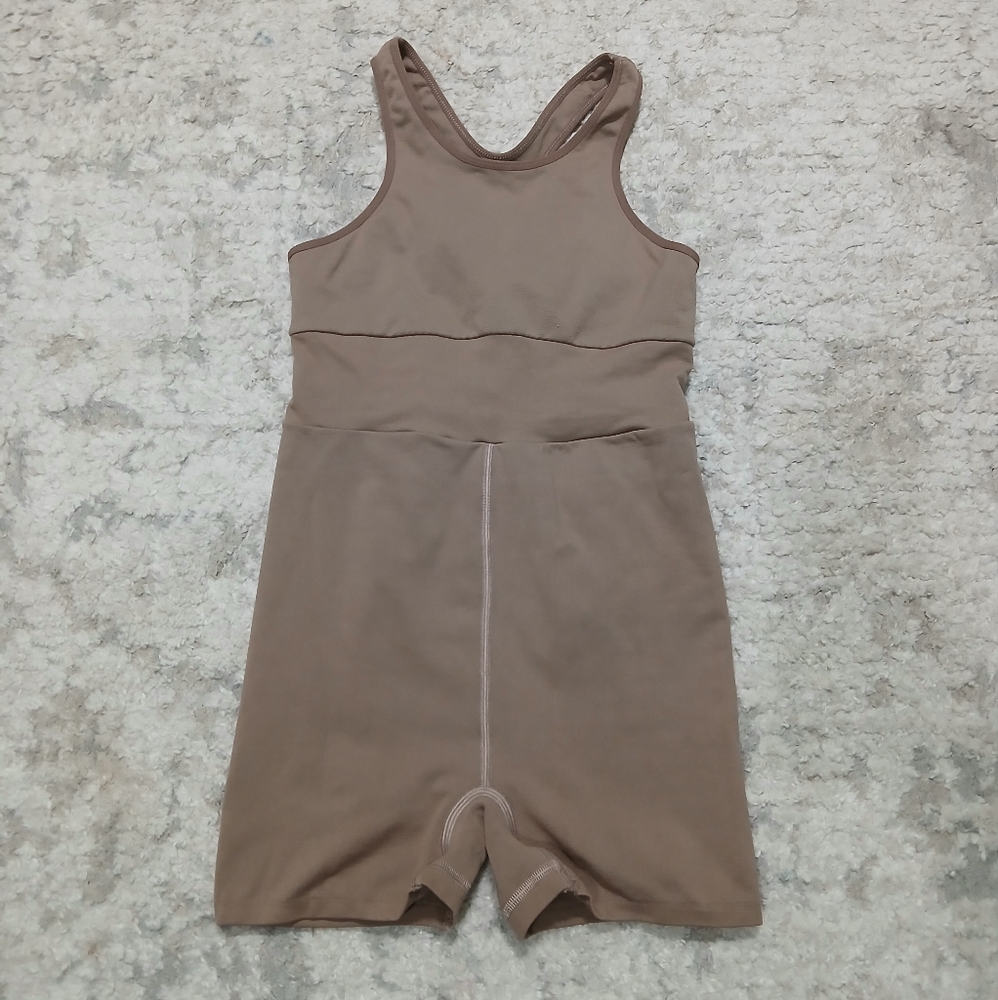 Free People NWOT Womens Tan Workout Romper ~ Size M/L